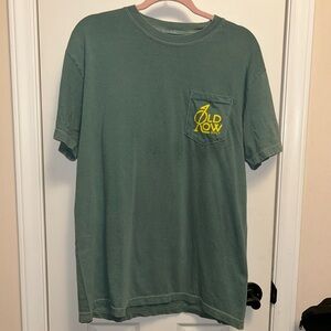 Old Row Men's Short Sleeve Tee in Green with Yellow Logo